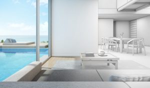Intérieur lumineux d'une propriété de standing